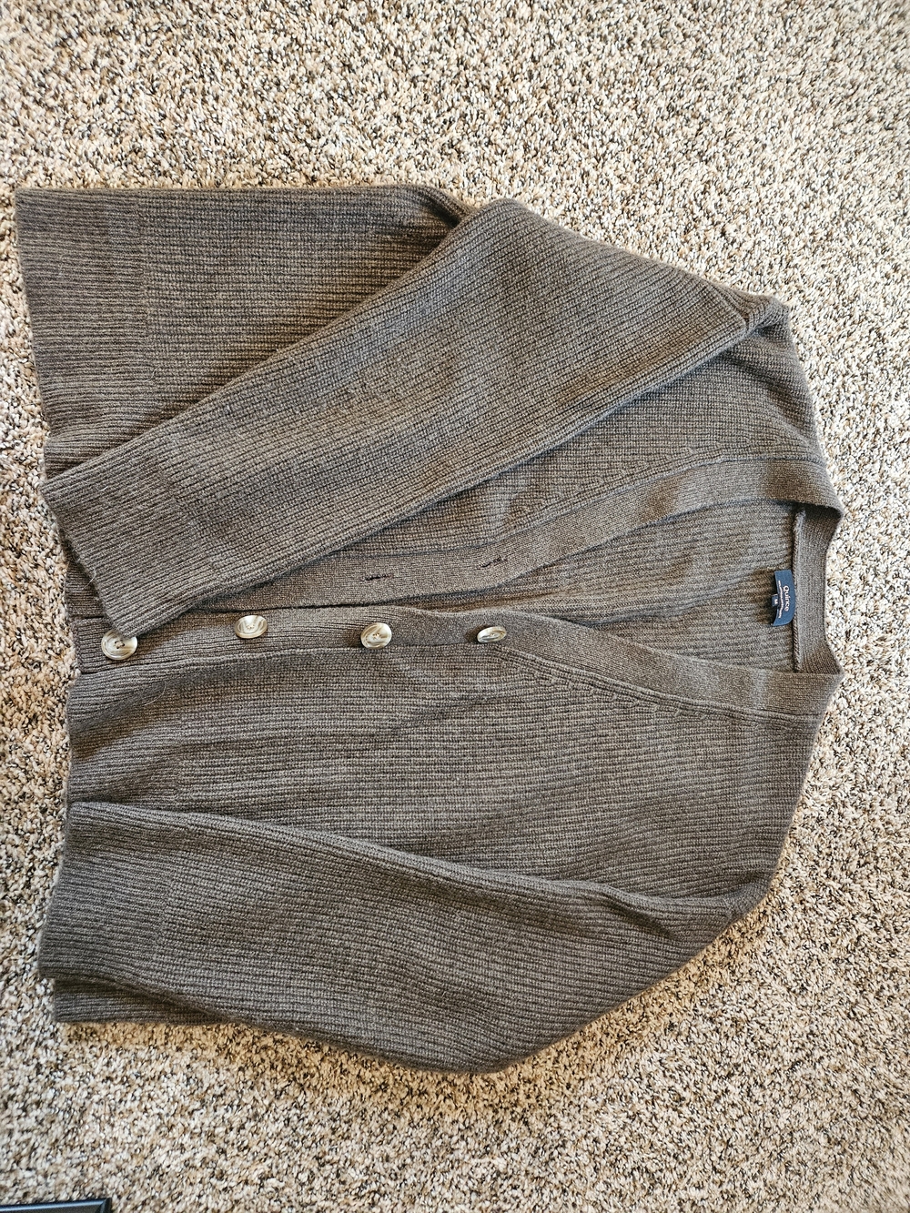 Quince Brown Mongolian Cashmere Boxy Cropped Cardigan Size M - Picture 2 of 8